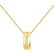 Collier en Plaqué Or avec oxyde de zirconium blanc