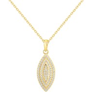 Collier en Plaqué Or avec oxyde de zirconium blanc