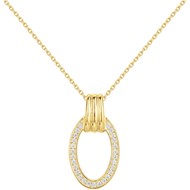 Collier en Plaqué Or avec oxyde de zirconium blanc