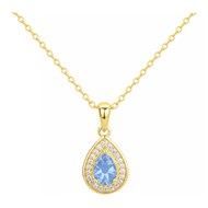Collier en Plaqué Or avec oxyde de zirconium bleu topaze
