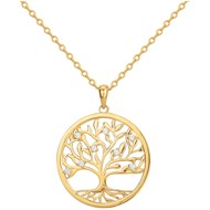 Collier mono-motif en Plaqué Or avec oxyde de zirconium blanc