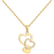Collier mono-motif en Plaqué Or avec oxyde de zirconium blanc