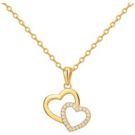 Collier mono-motif en Plaqué Or avec oxyde de zirconium blanc