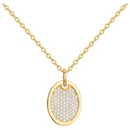Collier mono-motif en Plaqué Or avec oxyde de zirconium blanc