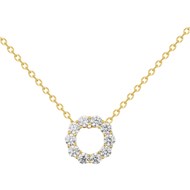 Collier mono-motif en Plaqué Or avec oxyde de zirconium blanc