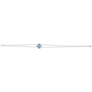 Bracelet souple mono-motif Thérèse en Argent avec oxyde de zirconium bleu topaze