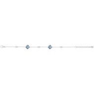 Bracelet souple multi-motifs Thérèse en Argent avec oxyde de zirconium bleu topaze