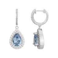 Boucles d'oreilles en Argent avec oxyde de zirconium bleu topaze