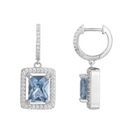 Boucles d'oreilles en Argent avec oxyde de zirconium bleu topaze