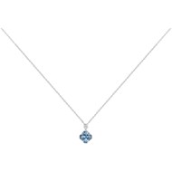 Collier Thérèse en Argent avec oxyde de zirconium bleu topaze