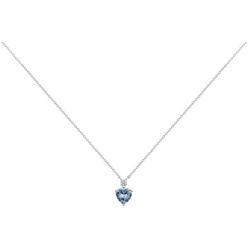 Collier Caroline en Argent avec oxyde de zirconium bleu topaze