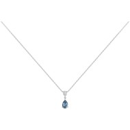 Collier Philippine en Argent avec oxyde de zirconium bleu topaze