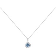 Collier en Argent avec oxyde de zirconium bleu topaze