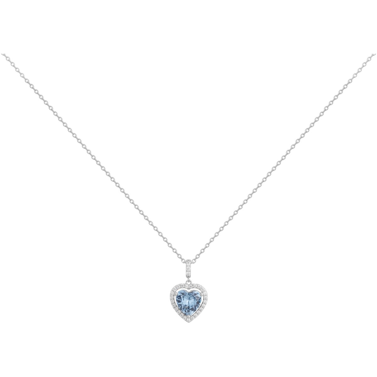 Collier Caroline en Argent avec oxyde de zirconium bleu topaze