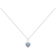 Collier Caroline en Argent avec oxyde de zirconium bleu topaze