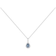 Collier en Argent avec oxyde de zirconium bleu topaze