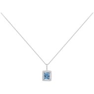 Collier en Argent avec oxyde de zirconium bleu topaze