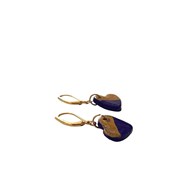 Boucles d'oreilles, pendantes en céramique violet et or