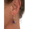 Boucles d'oreilles, pendantes en céramique violet et or - vue V2