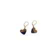 Boucles d'oreilles, pendantes en céramique violet et or - vue V3