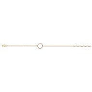 Bracelet souple mono-motif en Plaqué Or avec oxyde de zirconium multicolore