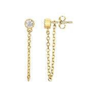 Boucles d'oreilles pendantes en Plaqué Or avec oxyde de zirconium blanc