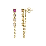 Boucles d'oreilles pendantes en Plaqué Or avec oxyde de zirconium multicolore
