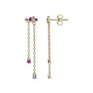 Boucles d'oreilles en Plaqué Or avec oxyde de zirconium multicolore