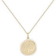 Collier mono-motif en Plaqué Or avec oxyde de zirconium blanc