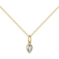 Collier mono-motif en Plaqué Or avec oxyde de zirconium bleu topaze