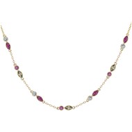 Collier multi-motifs en Plaqué Or avec oxyde de zirconium multicolore