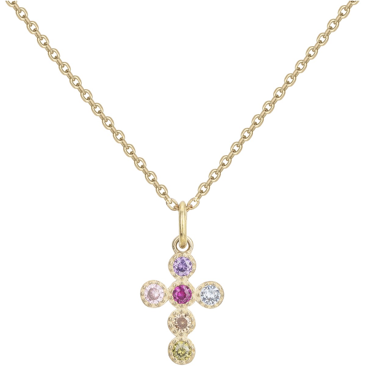 Collier en Plaqué Or avec oxyde de zirconium multicolore