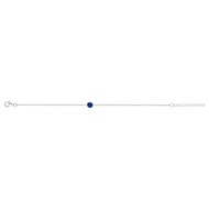 Bracelet souple mono-motif en Argent avec oxyde de zirconium bleu saphir
