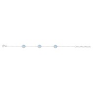Bracelet souple multi-motifs en Argent avec oxyde de zirconium bleu topaze