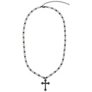 Collier mono-motif Kévin en Acier 316L avec perle