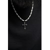 Collier mono-motif Kévin en Acier 316L avec perle - vue V2