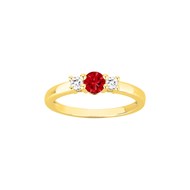 Bague en Plaqué Or avec oxyde de zirconium rouge rubis