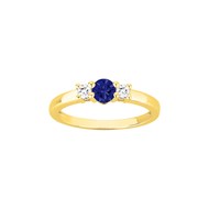 Bague en Plaqué Or avec oxyde de zirconium bleu saphir