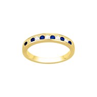 Bague en Plaqué Or avec oxyde de zirconium bleu saphir