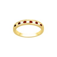 Bague en Plaqué Or avec oxyde de zirconium rouge rubis