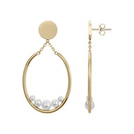 Boucles d'oreilles Amanda en PVD avec perle blanc