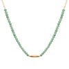 Collier suite de perles naturelles aventurine verte symbole géométrique Plaqué OR 750 3 microns - vue V1