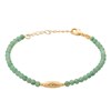 Bracelet suite de perles naturelles aventurine verte symbole géométrique Plaqué OR 750 3 microns - vue V1