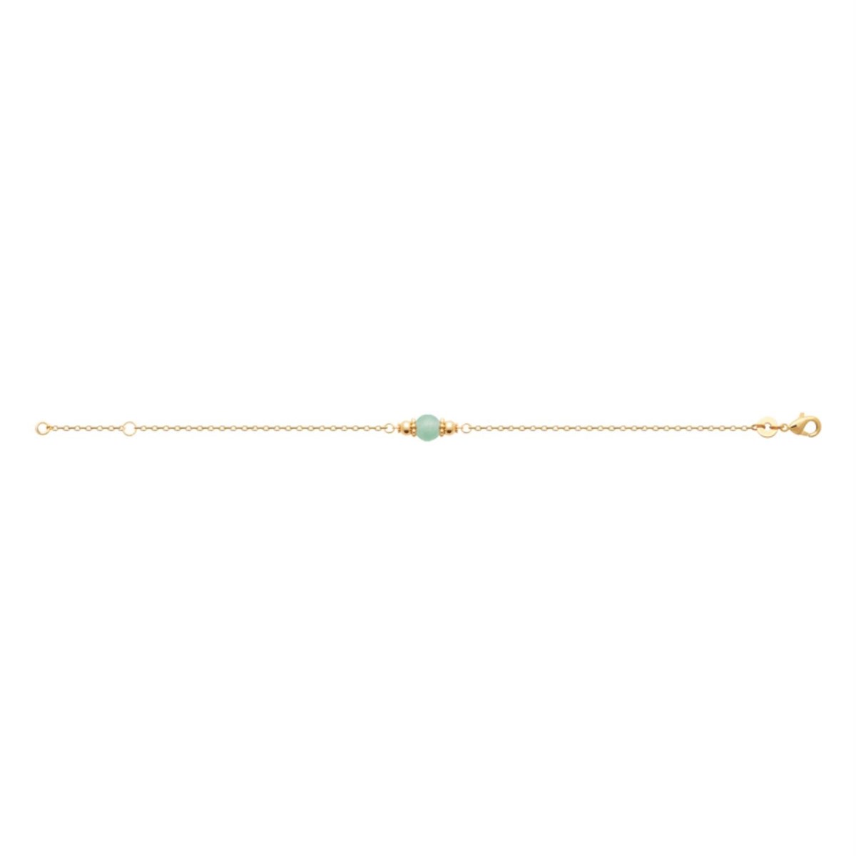 Bracelet perle naturelle d'aventurine verte Plaqué OR 750 3 microns - vue 2
