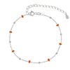 Bracelet Argent 925 Perles Émaillées et Perles Argent 925 - Petite Taille - Rouge Clair - vue V1