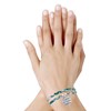 Bracelet Double Tour Lien Liberty et Médaille Toujours de Bonne Humeur Argent 925 - Vert - vue V2