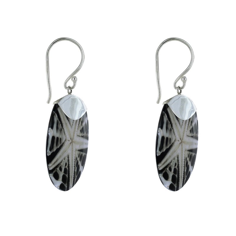 Boucles d'Oreilles Argent Disque Etoile de Mer - vue 3