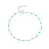 Bracelet de Cheville Argent 925 Perles Émaillées - Turquoise - vue V1