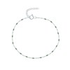 Bracelet de Cheville Argent 925 Perles Émaillées - Vert kaki - vue V1