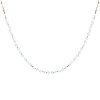 Vergulde ketting gefacetteerde maansteen kralen